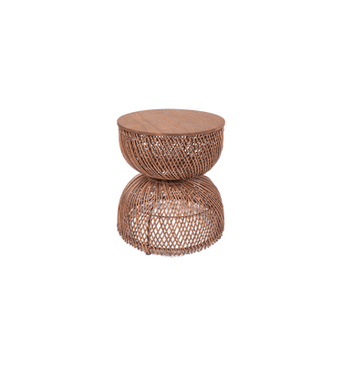 Wave Side Table Brown