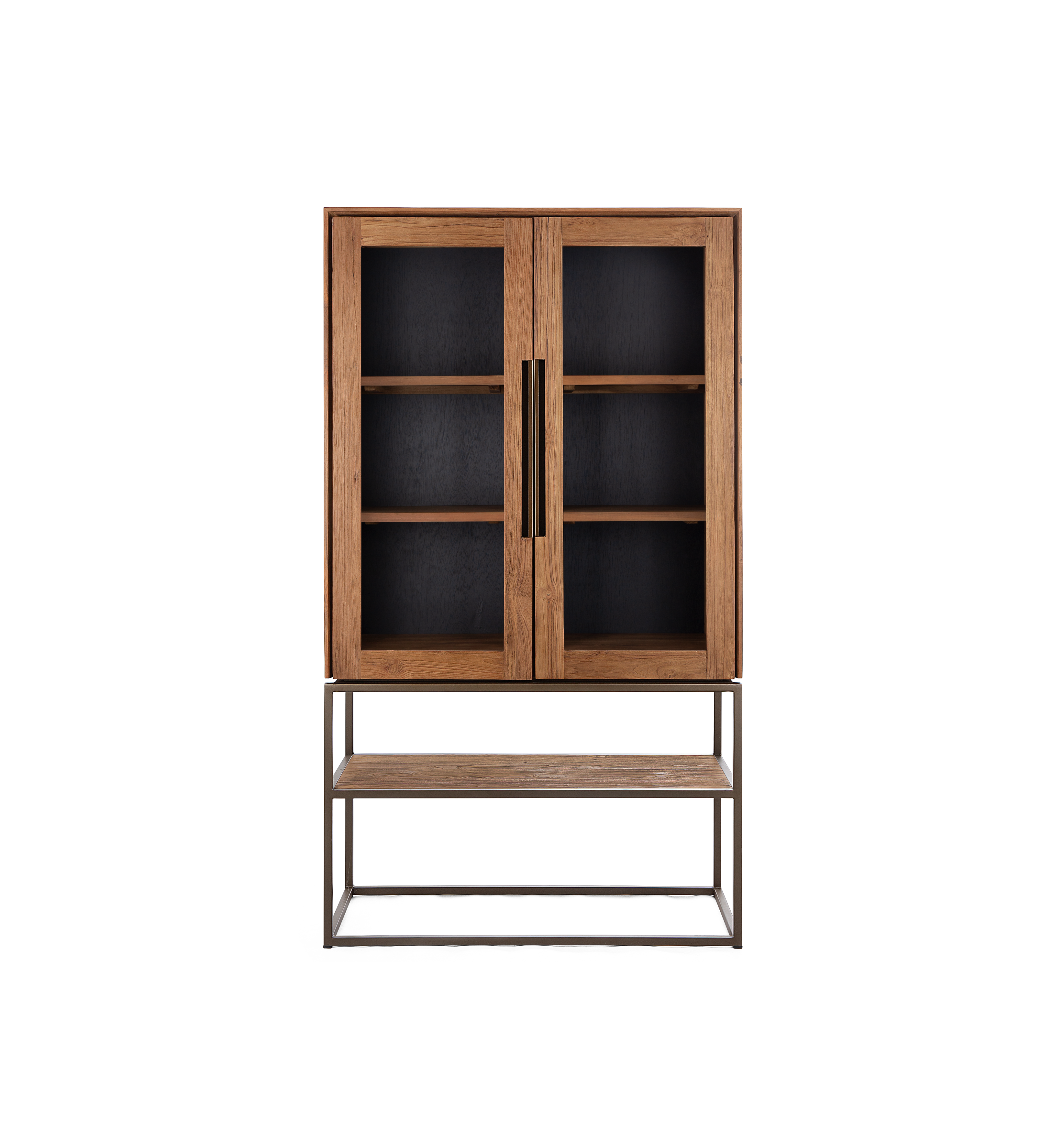 Karma Pure Cabinet 2 Glass Doors 1 Open Rack