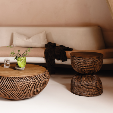 Wave Side Table Brown