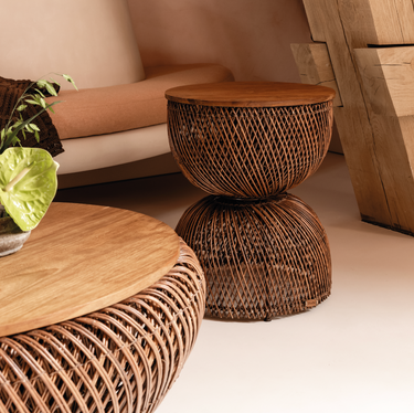 Wave Side Table Brown
