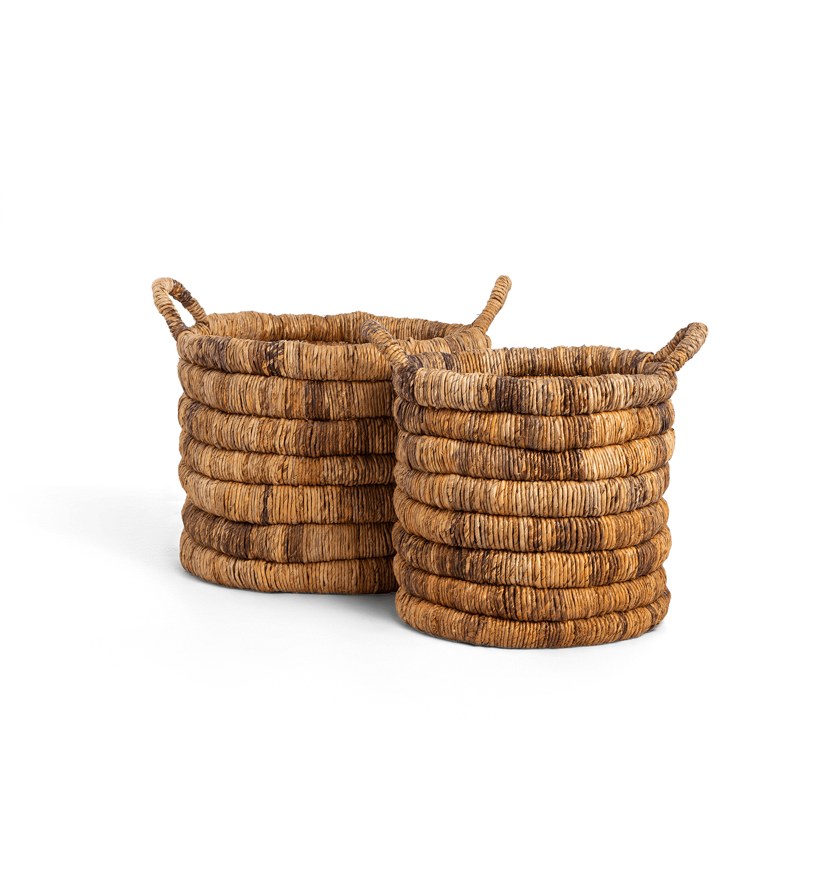 Caterpillar Sago Round Basket Two-Tone - Set of 2