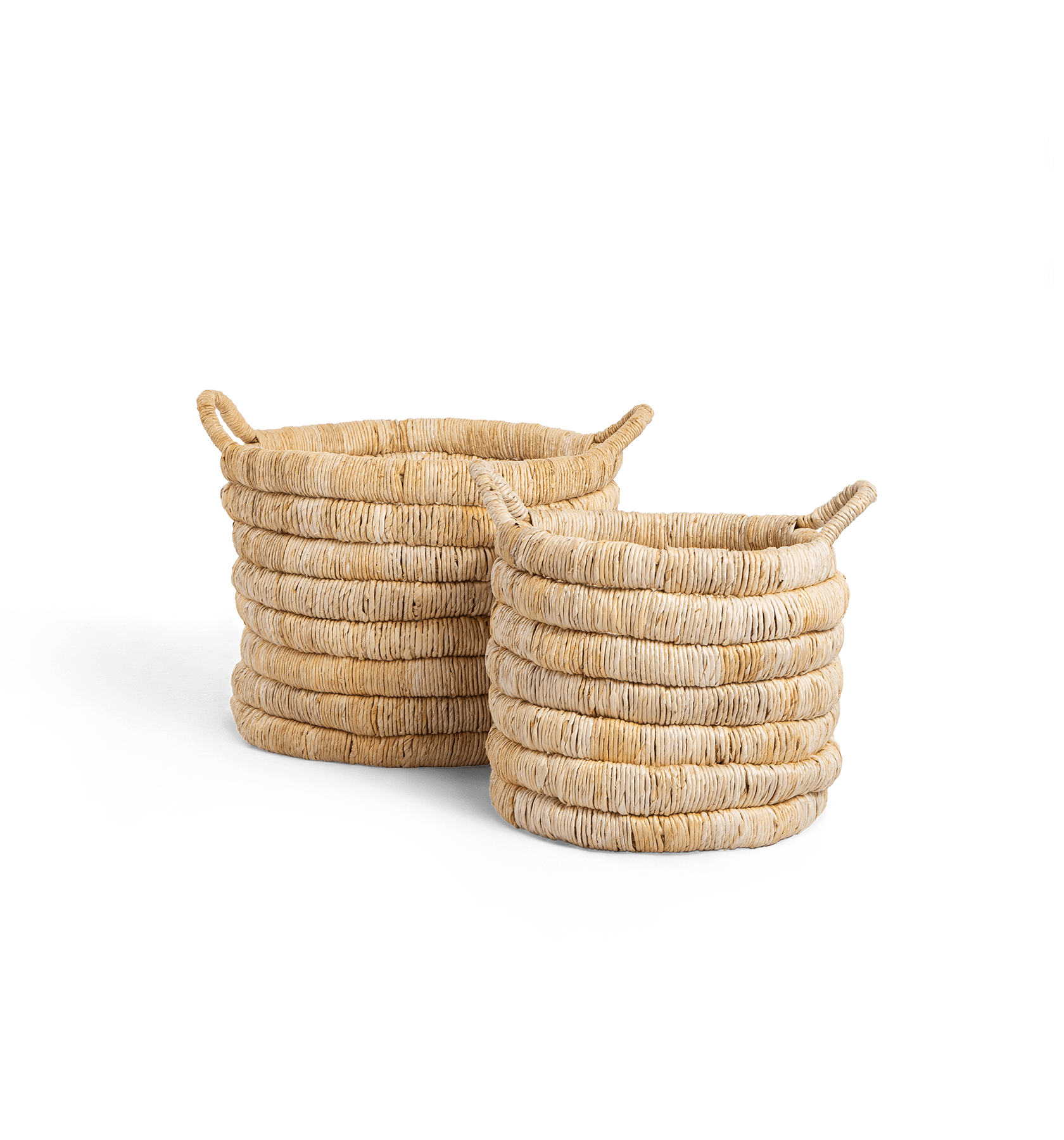 Caterpillar Sago Round Basket - Set of 2