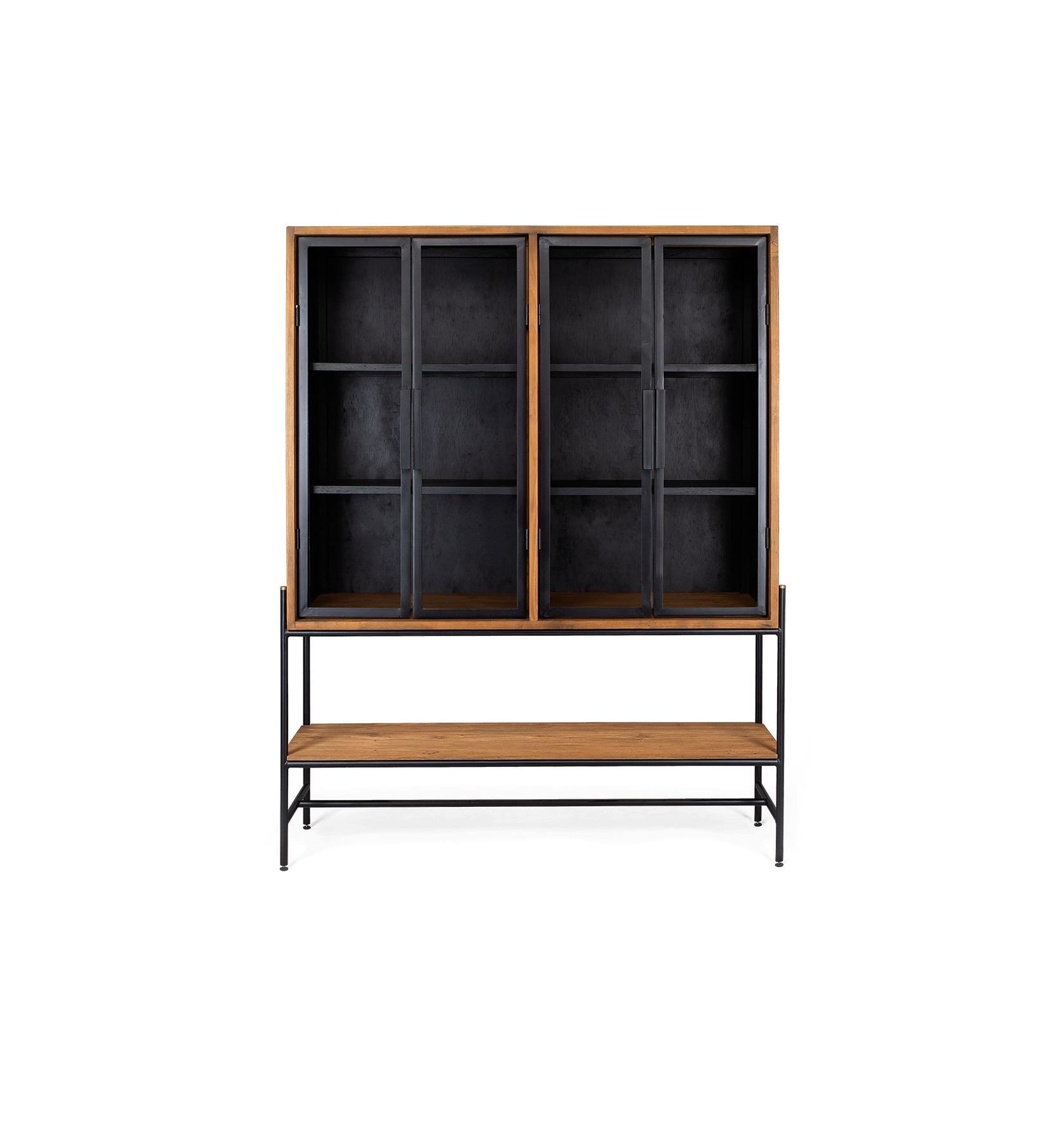 Outline Cabinet 4 Glass Doors 1 Open Rack