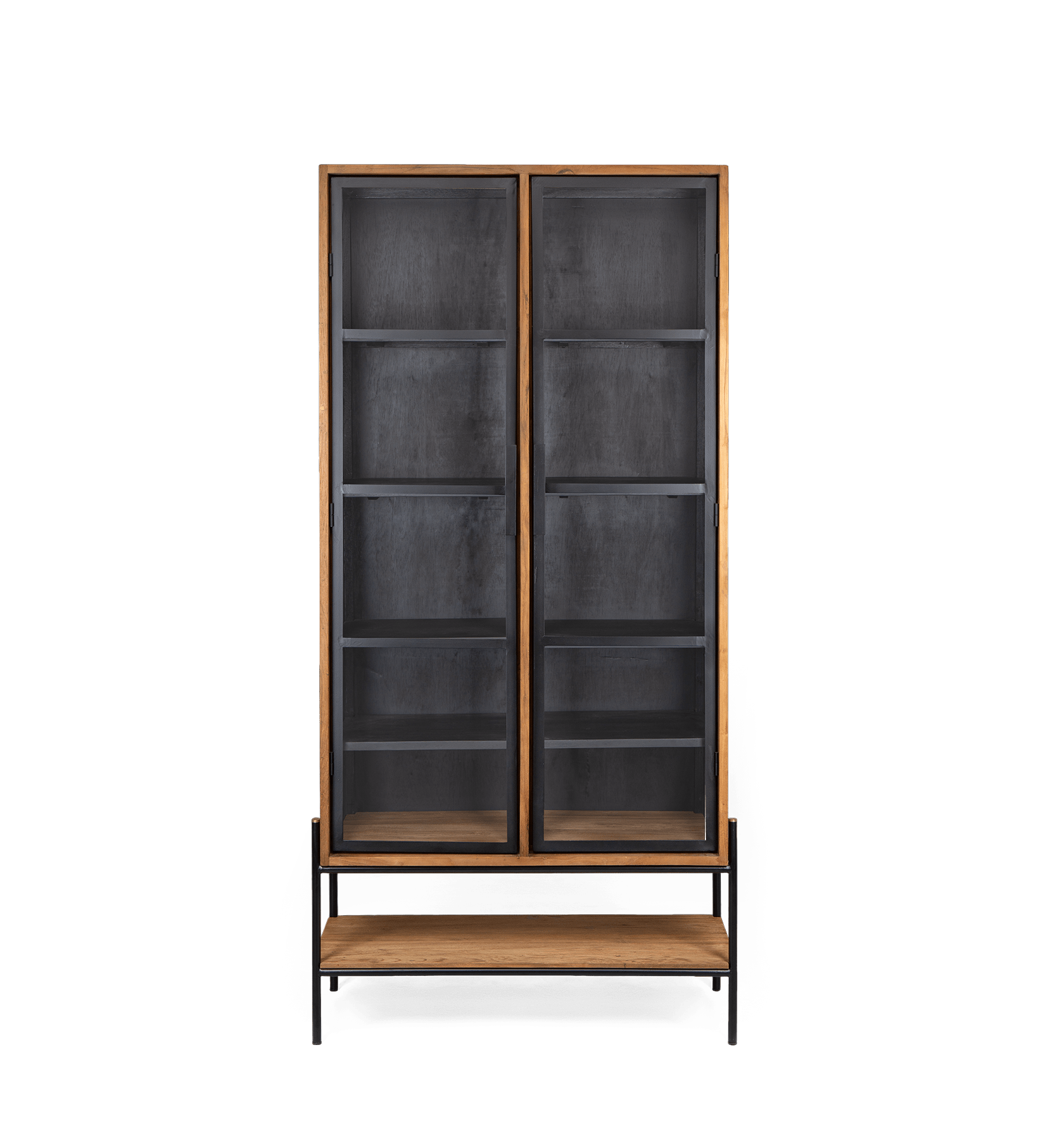 Outline Cabinet 2 Glass Doors 1 Open Rack