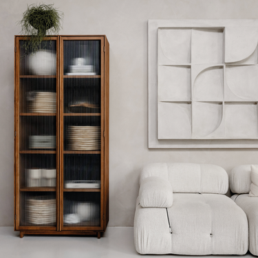 Motion Display Cabinet 2 Textured Glass Doors