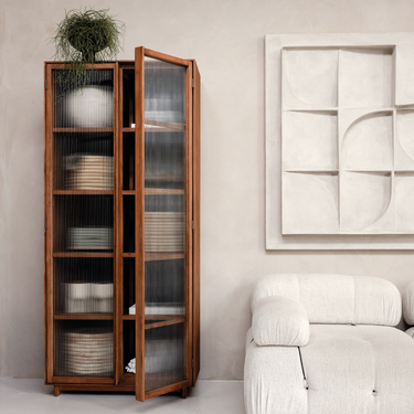 Motion Display Cabinet 2 Textured Glass Doors