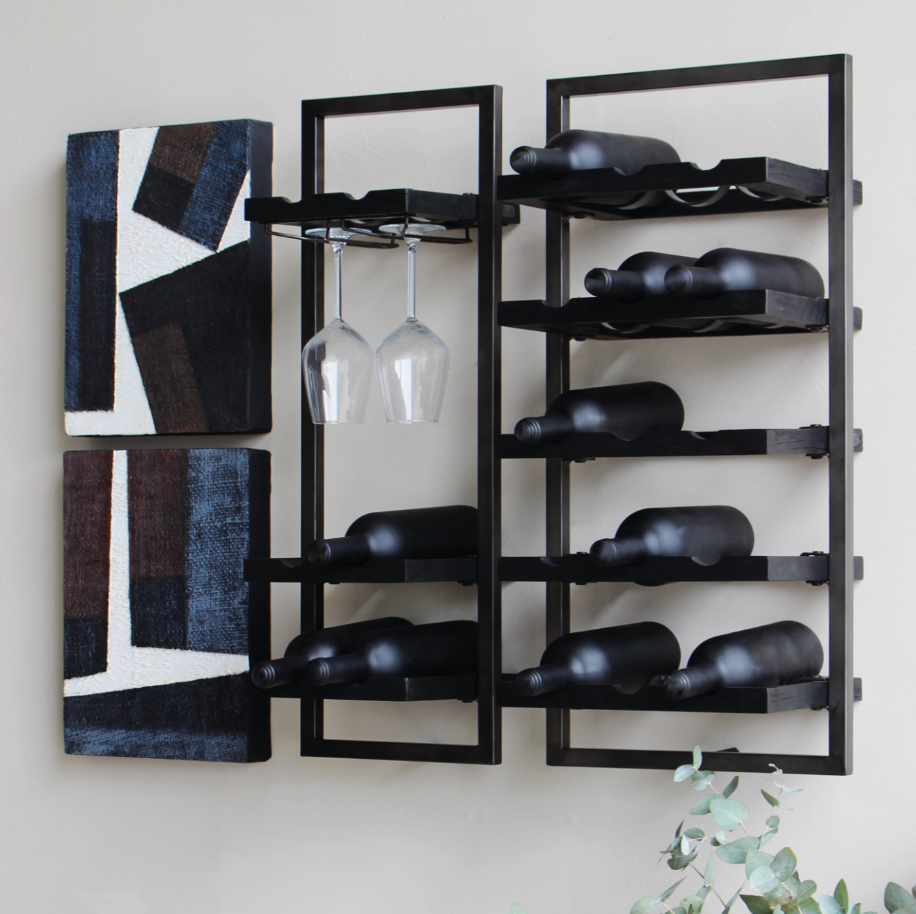 Wine Rack 6 Bottles Black D(2)