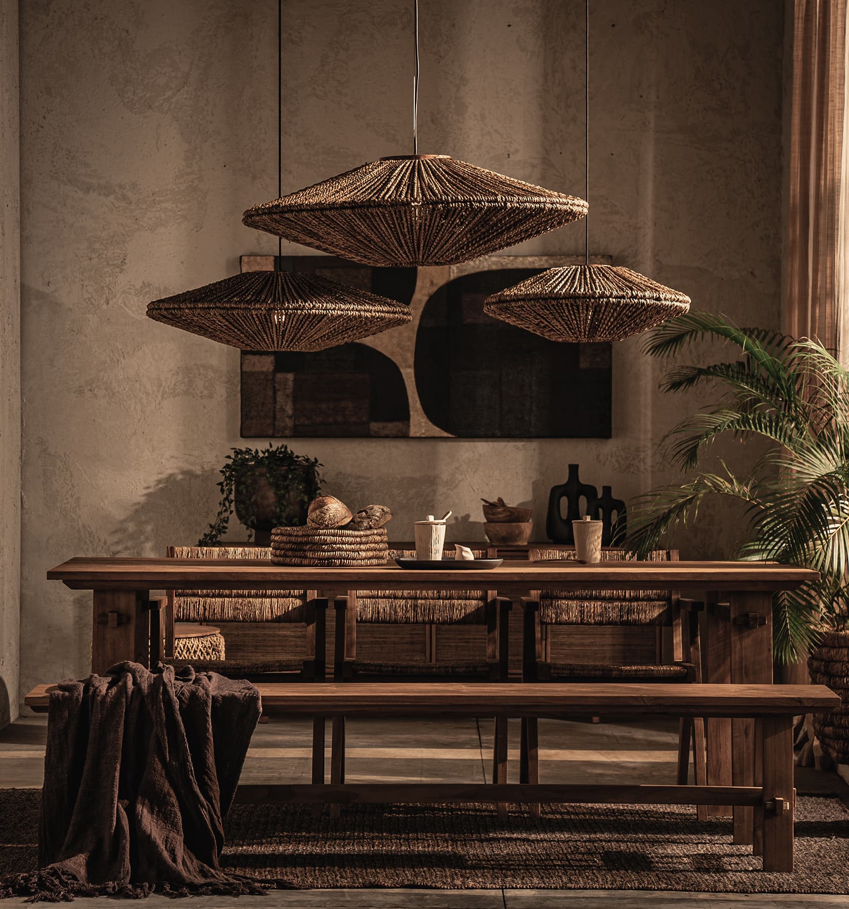 Cymbal Hanging Lamp Abaca