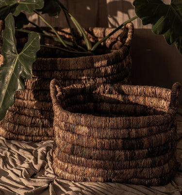 Caterpillar Sago Rectangular Basket Two-Tone - Set of 2